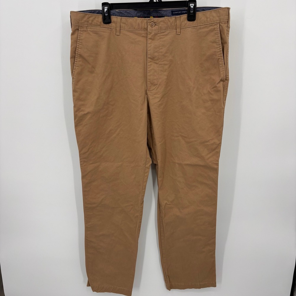 Cremieux Chino Pants Mens 40x30 Tan Excellent Comfort Stretch Cotton Blend